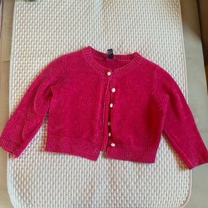 PINK FUZZY CROPPED CARDIGAN